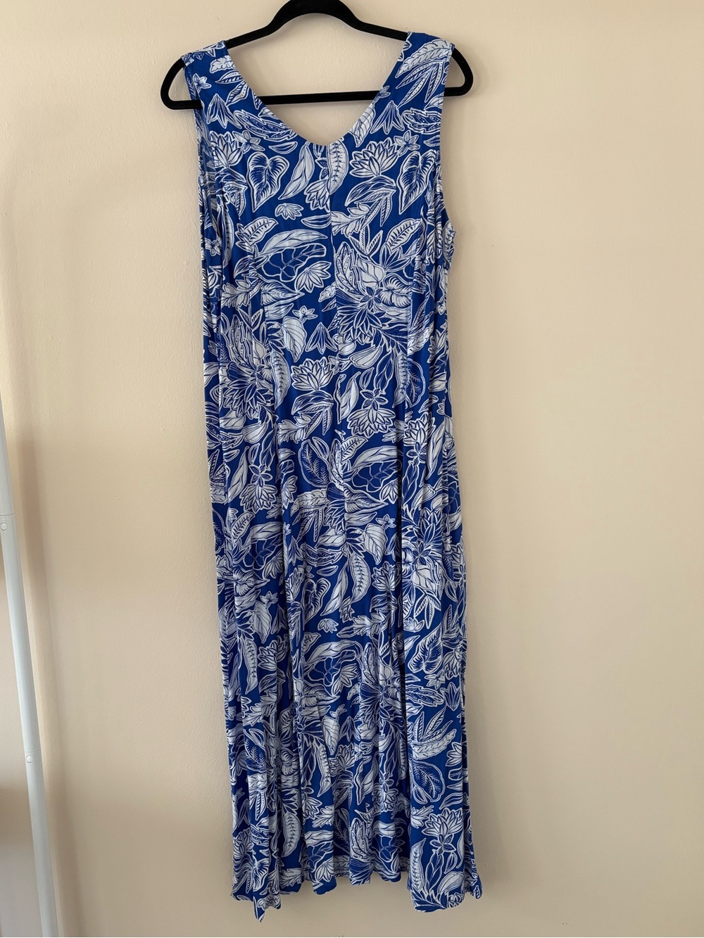 Blue Ginger Hawaiian Floral Leaf Print Maxi Dress - Picture 7 of 10